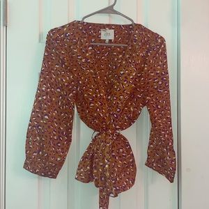 Silk cheetah print blouse